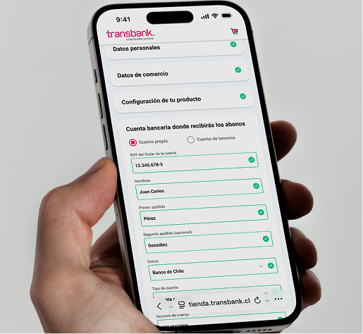 Transbank Payment Link Signup Flow